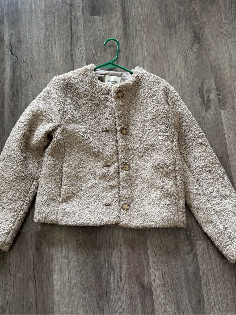 Abercrombie & Fitch Cream Teddy Puff Jacket